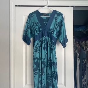 Kopa Blue Silk Dress, Size Medium